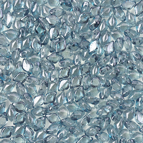 GemDuo 2-Hole Diamond Shaped Bead, Crystal Blue Luster, GD0003-14464, 7.5 grams