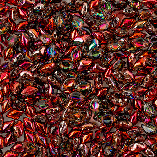 GemDuo 2-Hole Diamond Shaped Bead, Crystal Magic Red-Brown, GD0003-95200, 7.5 grams