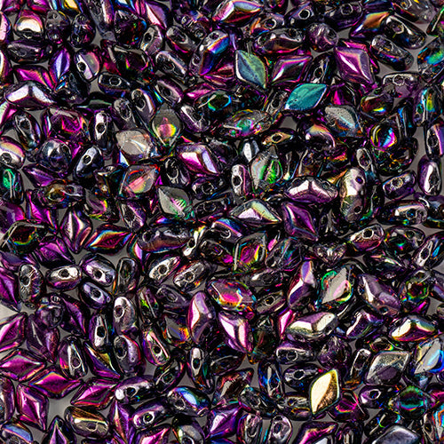 GemDuo 2-Hole Diamond Shaped Bead, Crystal Magic Violet-Grey, GD0003-95500, 7.5 grams