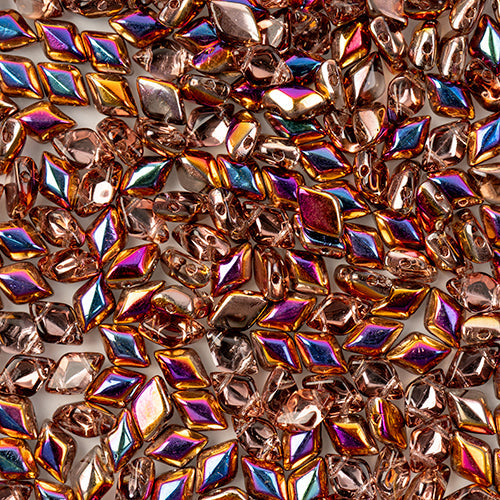 GemDuo 2-Hole Diamond Shaped Bead, Rosaline Sliperit, GD7012-29500, 7.5 grams