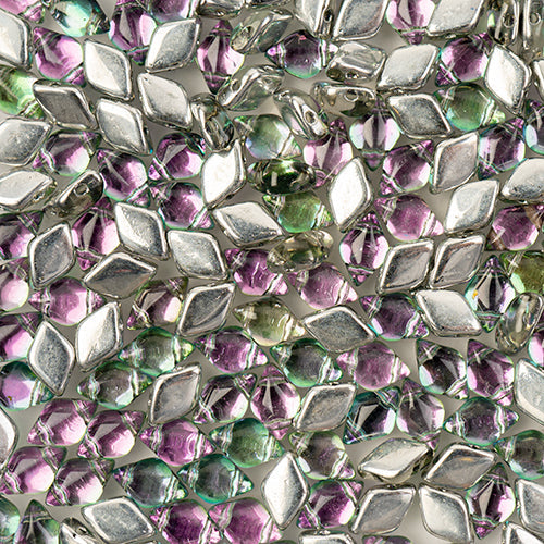 GemDuo 2-Hole Diamond Shaped Bead, Jonquil Backlit Violet, GD8010-26536, 7.5 grams