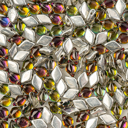 GemDuo 2-Hole Diamond Shaped Bead, Jonquil Backlit Heliotrope, GD8010-29532, 7.5 grams