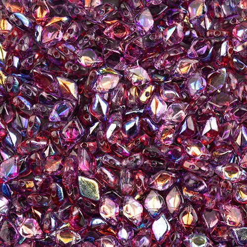 GemDuo 2-Hole Diamond Shaped Bead, Crystal Summer Rainbow Light Violet, GD0003-48114, 7.5 grams