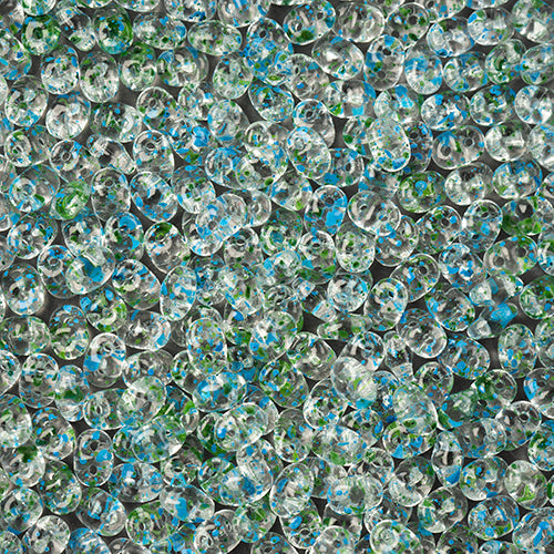 Superduo, Crystal Confetti Splash Blue Green, SD0003-24404, 8 grams