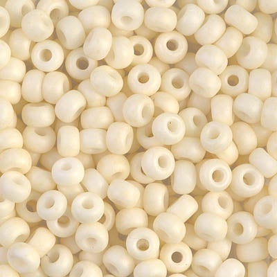 Miyuki 6 Round Seed Bead, Matte Opaque Cream, 6-2021, 10 grams