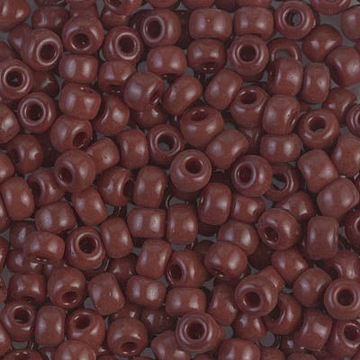 Miyuki 6 Round Seed Bead, Opaque Red Brown, 6-0419, 10 grams