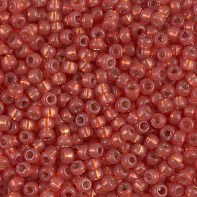 Miyuki 8 Round Seed Bead, 8-4244, Duracoat Silver Lined Dyed Persimmon, 10 grams, 10 grams