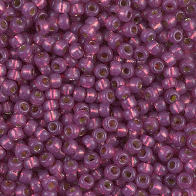 Miyuki 8 Round Seed Bead, 8-4247, Duracoat Silver Lined Dyed Peony Pink, 10 grams, 10 grams