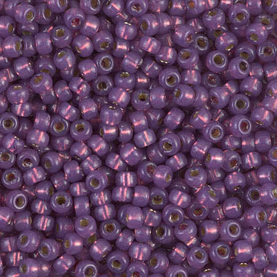 Miyuki 8 Round Seed Bead, 8-4248, Duracoat Silver Lined Dyed Dark Lilac, 10 grams, 10 grams
