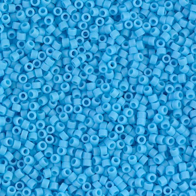 Miyuki Delica Bead 11/0, DB0755, Matte Opaque Turquoise Blue, 50 grams