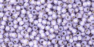 Toho 11/0 Round Japanese Seed Bead, TR11-2121PF, Silver Lined Light Lavender PermaFinish