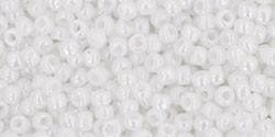 Toho 11/0 Round Japanese Seed Bead, TR11-401, Opaque AB White