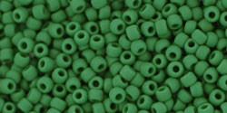 Toho 11/0 Round Japanese Seed Bead, TR11-47HF, Opaque Frost Pine Green