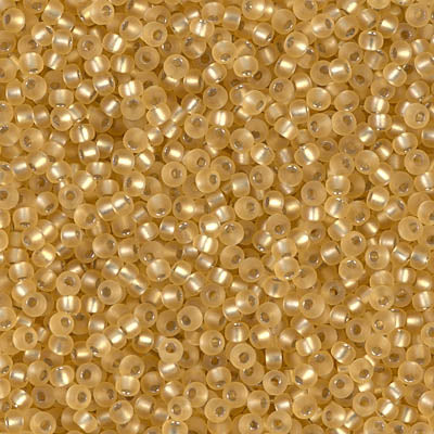 Miyuki 11 Round Seed Bead, 11-3F, Matte Silver Lined Gold, 13 grams