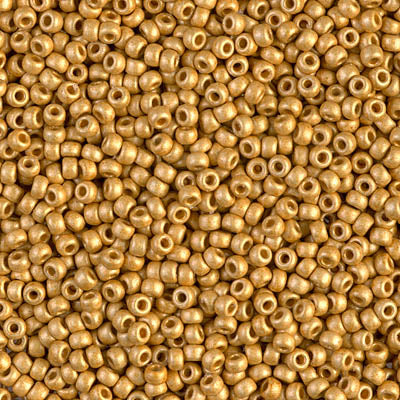 Miyuki 11 Round Seed Bead, 11-4202F, Duracoat Galvanized Matte Gold, 13 grams
