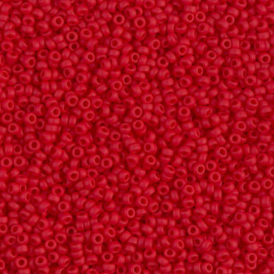 Miyuki 15/0 Round Seed Bead, 15-0408F, Matte Opaque Red, 8 grams