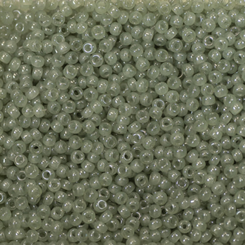 Miyuki 15 Round, Dark Sea Green Alabaster Luster, 8 grams, 15-2375