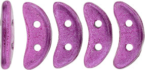 CzechMates Two Hole Crescent, Saturated Metallic Pink Yarrow