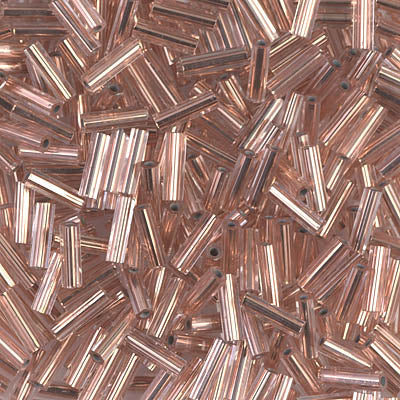 Miyuki 6mm Bugle Beads, Copper Lined Crystal Hex Cut, BGL2-0197H, 17 grams