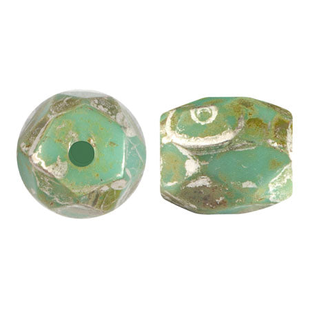Baros Par Puca® Czech glass bead, Frost Jade New Picasso, 10 grams