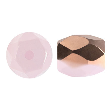 Baros Par Puca® Czech glass bead, Frost Sweet Pink Capri Gold, 10 grams