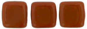 Czechmate 6mm Square Glass Czech Two Hole Tile Bead, Umber - Barrel of Beads