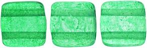 Czechmate 6mm Square Glass Czech Two Hole Tile Bead, Colortrends:Transparent Lush Meadow