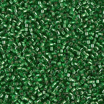 Miyuki Delica Bead 11/0 - DB0046 - Silver Lined Green - Barrel of Beads