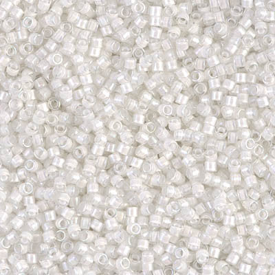 Miyuki Delica Bead 11/0 - DB0066 - White Lined Crystal AB - Barrel of Beads
