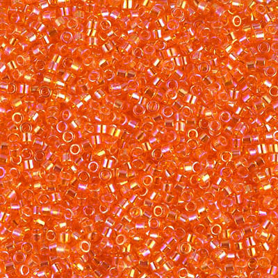 Miyuki Delica Bead 11/0 - DB0151 - Transparent Orange AB - Barrel of Beads