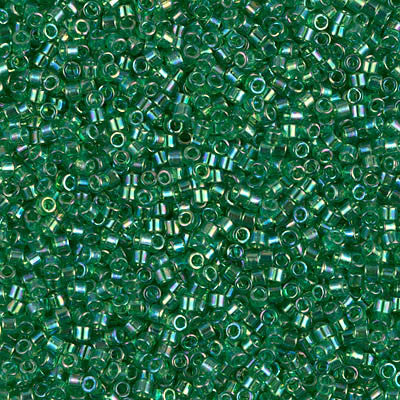 Miyuki Delica Bead 11/0 - DB0152 - Transparent Green AB - Barrel of Beads