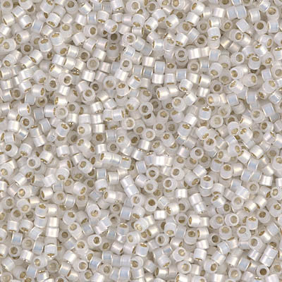 Miyuki Delica Bead 11/0 - DB0221 - Gilt Lined White Opal - Barrel of Beads
