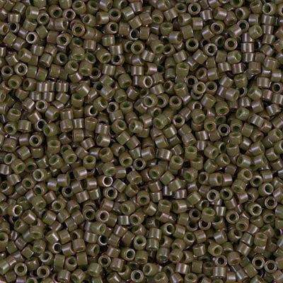Miyuki Delica Bead 11/0 - DB0657 - Dyed Opaque Olive Drab - Barrel of Beads