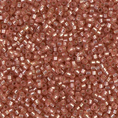 Miyuki Delica Bead 11/0 - DB0685 - Dyed Semi-Frosted Silver Lined Light Cranberry - Barrel of Beads