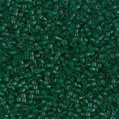 Miyuki Delica Bead 11/0 - DB0776 - Dyed Semi-Frosted Transparent Emerald - Barrel of Beads