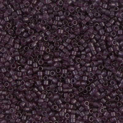 Miyuki Delica Bead 11/0 - DB0784 - Dyed Semi-Frosted Transparent Dark Smoky Amethyst - Barrel of Beads