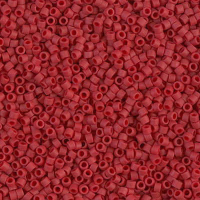 Miyuki Delica Bead 11/0 - DB0796 - Dyed Semi-Frosted Opaque Red - Barrel of Beads
