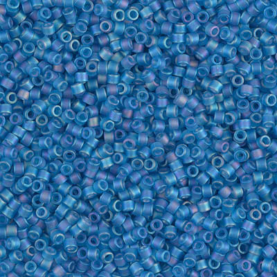Miyuki Delica Bead 11/0 - DB0862 - Matte Transparent Capri Blue AB - Barrel of Beads