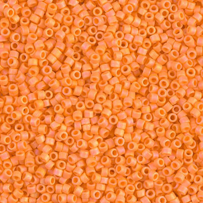Miyuki Delica Bead 11/0 - DB1593 - Matte Opaque Mandarin AB - Barrel of Beads