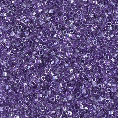 Miyuki Delica 11/0 Cut, Sparkling Purple Lined Crystal, DBC0906, 5 grams