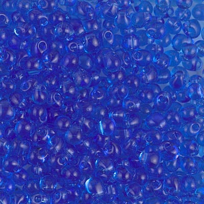Miyuki 3.4mm Drop Bead, Transparent Sapphire, 5 grams