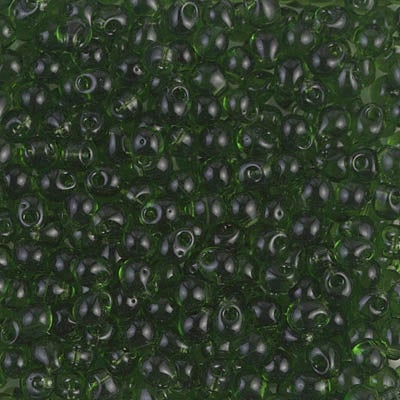Miyuki 3.4mm Drop Bead, Transparent Olive, 5 grams