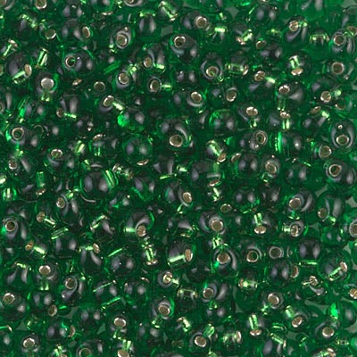 Miyuki 3.4mm Drop Bead, Silver Lined Green, 5 grams