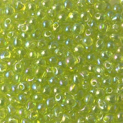Miyuki 3.4mm Drop Bead, Transparent Chartreuse AB, 5 grams