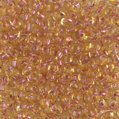 Miyuki 3.4mm Drop Bead, Sparkling Rose Lined Light Topaz, 5 grams