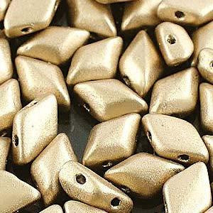GemDuo 2-Hole Diamond Shaped Bead - Bronze Pale Gold  - GD0003-01710