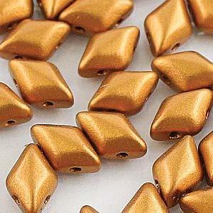 GemDuo 2-Hole Diamond Shaped Bead, Bronze Gold, GD0003-01740, 7.5 grams