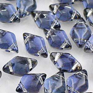 GemDuo 2-Hole Diamond Shaped Bead, Backlit Periwinkle, GD0003-26901, 7.5 grams