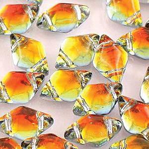 GemDuo 2-Hole Diamond Shaped Bead, Backlit Tequila, GD0003-28002, 7.5 grams