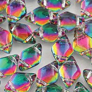 GemDuo 2-Hole Diamond Shaped Bead, Backlit Spectrum, GD0003-29436, 7.5 grams